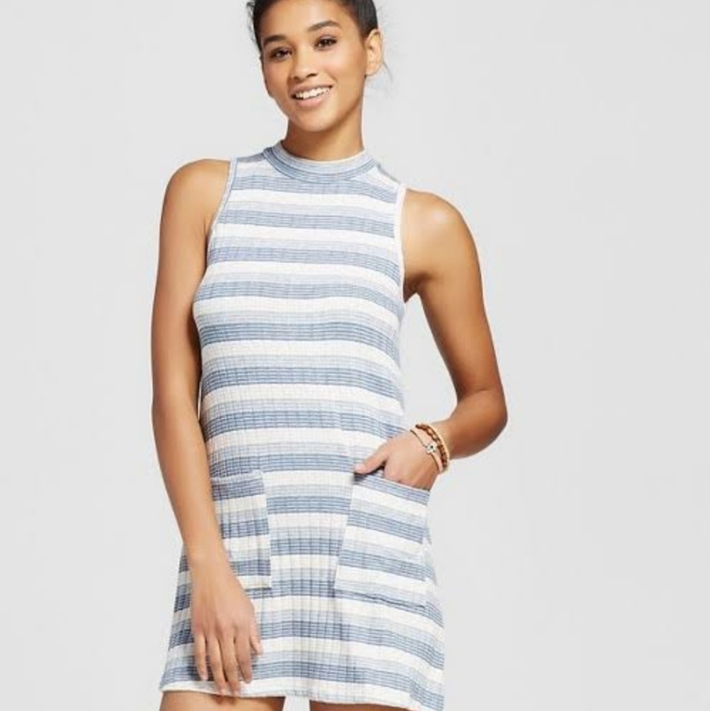 Hologram Sleeveless Pocket Dress M